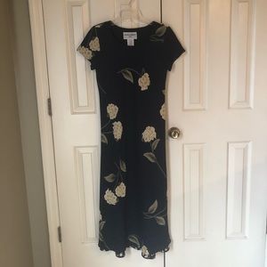 Jessica Howard long navy and floral dress sz 10p